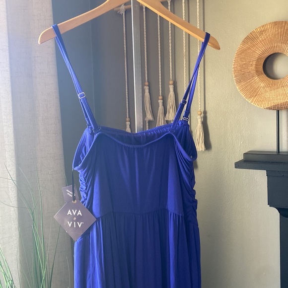 Ava & ViV purplish blue jumper with pockets adjustable straps - Picture 15 of 16